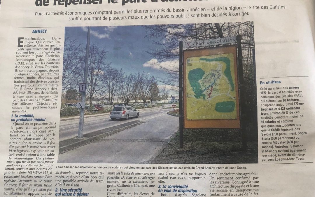 Pourquoi est-il urgent de repenser le PAE des Glaisins? Essor Savoyard 08/04/21