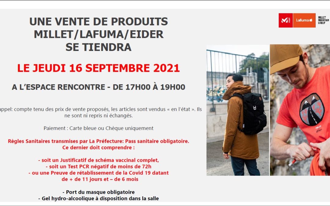 Ventes privées MILLET MOUNTAIN GROUP