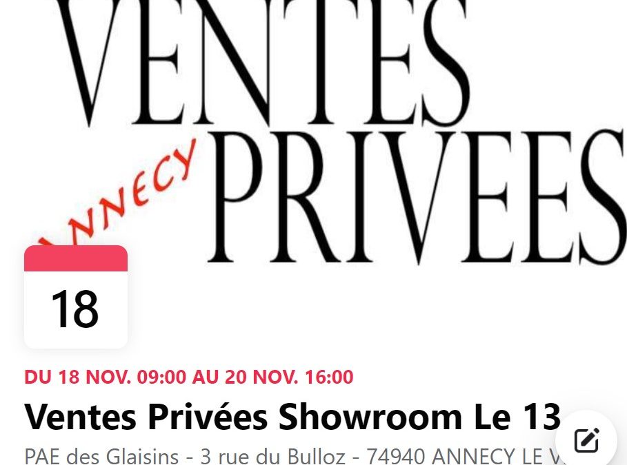 Showroom Le 13 – VENTE PRIVEE