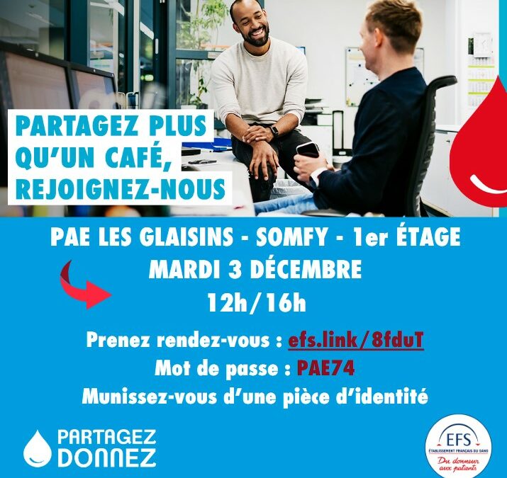 Prochain Don du sang chez Somfy!